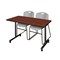 Kobe Rectangle Tables > Training Tables > Kobe Mobile Table & Chair Sets, 48 W, 24 L, 29 H, Cherry MKTRCC4824CH44GY - alternate 1